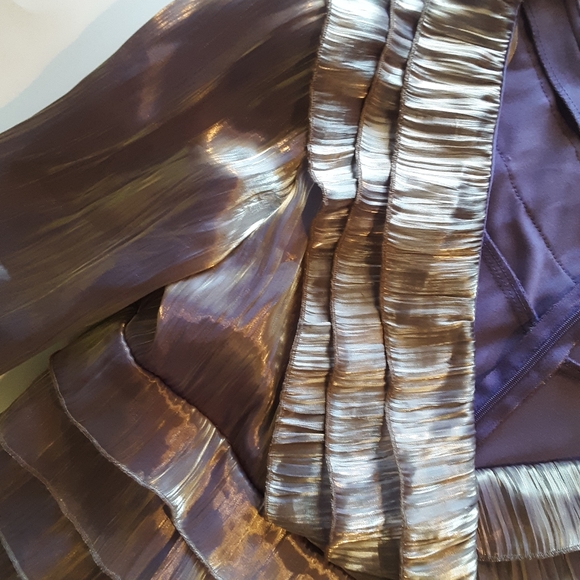 KM Collections by Milla Bell, size 16 Blouse/Top, purple/gold - Picture 4 of 8